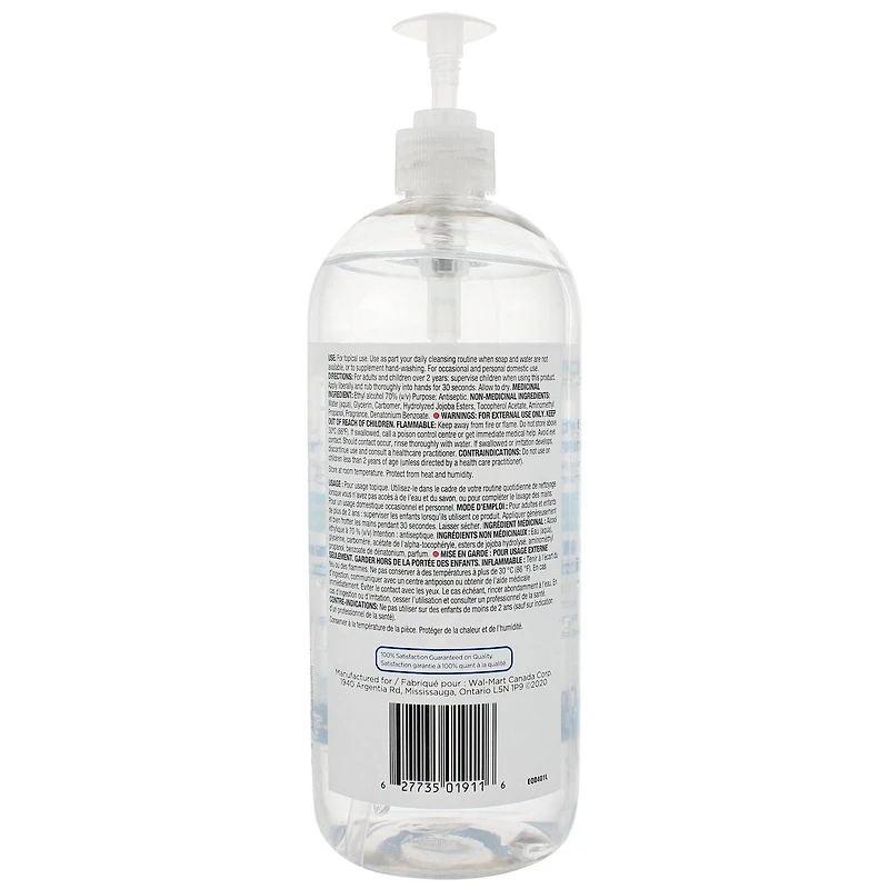 Gel désinfectant antibactérien pour les mains Equate 1 litre