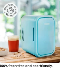 Mini-réfrigérateur portable ICEMAN avec 8 canettes de 355 ml (12 oz), refroidit et chauffe, prise pour voiture incluse - Bleu, Nouveau