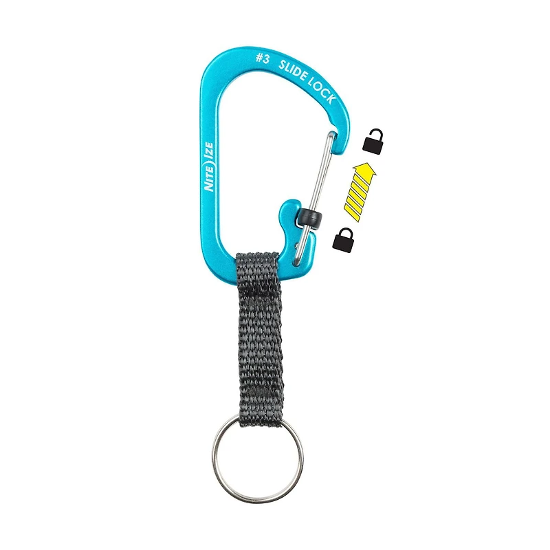 SlideLock® KeyRing Aluminum - Blue