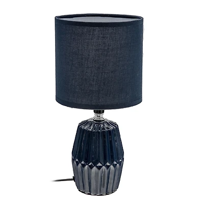 Lampe De Table En Céramique Avec De L'Ombre En Bleu Marine Méridien