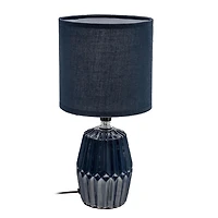 Lampe De Table En Céramique Avec De L'Ombre En Bleu Marine Méridien