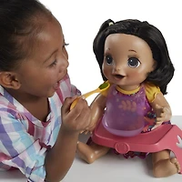 Baby Alive Happy Hungry Baby Black Straight Hair Doll-Bilingual