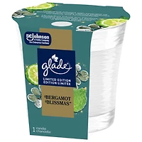 Glade® Scented Candle Air Freshener, Bergamot Blissmas™, 1-Wick Candle