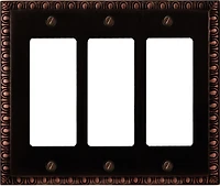 Atron Electro Industries Beading Oil Rubbed Bronze Triple Rocker Wall Plate