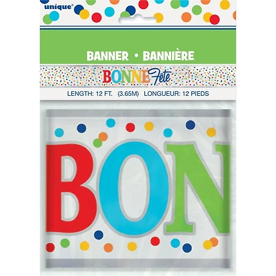 Foil Rainbow Polka Dots Bonne Fette Banner, 12 ft