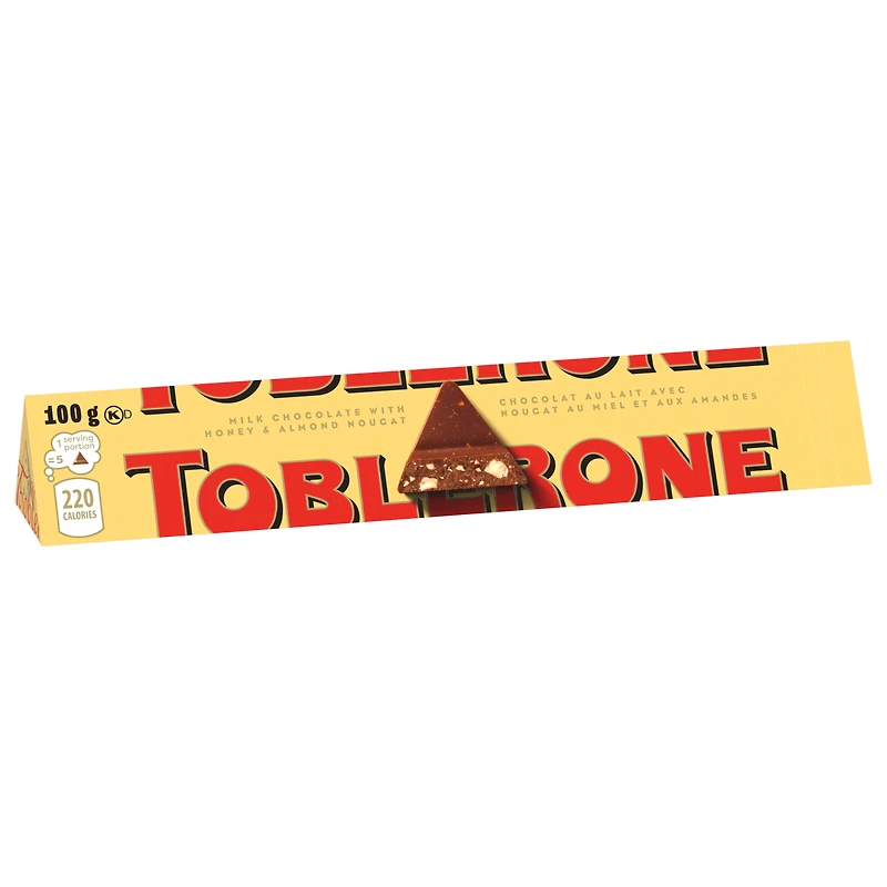 Tablette de chocolat au lait TOBLERONE avec nougat au miel et aux amandes 100 g