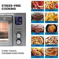 Kenmore 11-in-1 Digital Air Fryer Toaster Oven, Fast preheating with Automatic Timer Air Fryer Oven,1700W Cool-touch Stainless steel.
