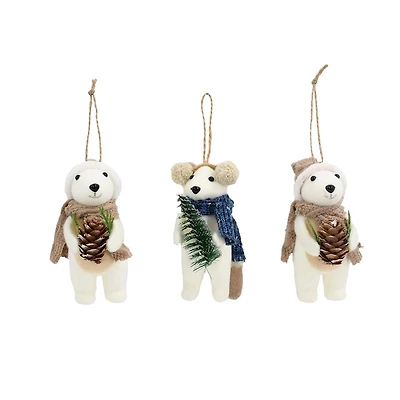 FRAÎCHE Critter ornement Set, brun