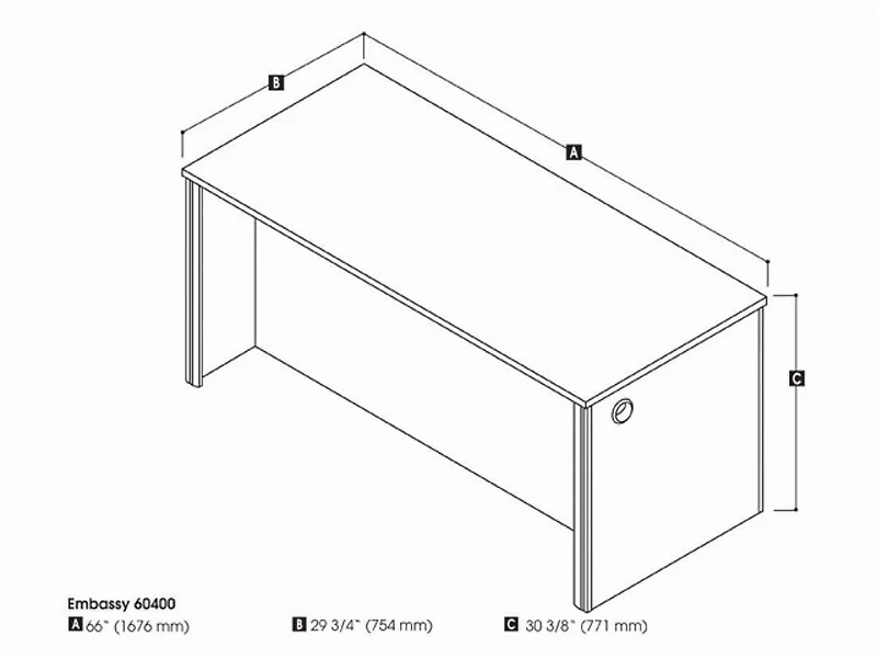Bestar Embassy 66" Executive desk
