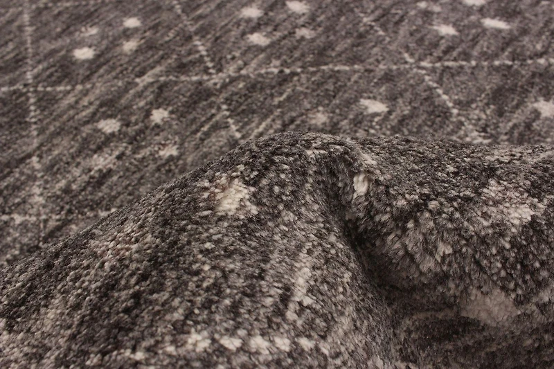 ECARPETGALLERY Tapis Noué à la Main pour Salon, Salle à Manger et Chambre à Coucher Marocain Collection Tangier 4'10" x 8'2" en Gris