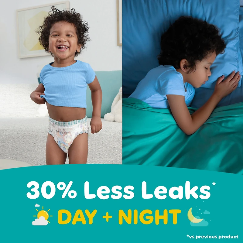 Pampers Easy Ups Girls & Boys Potty Training Pants, Size 6 (4T5T), Bluey Absorbent Training Underwear, Up to 100% Leakproof Day and Night, Hypoallergenic