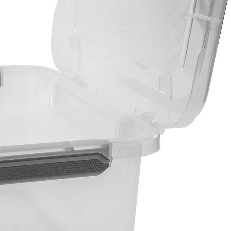 Sterilite Boîte de Rangement avec Couvercle à Charnière 75L Gris Plat