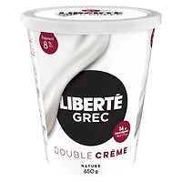 Liberté Greek 8% Extra Creamy Yogurt, Plain, High Protein, 650 g
