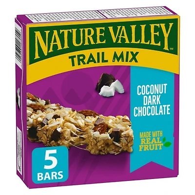 Nature Valley Chewy Trail Mix Granola Bars, Coconut Dark Chocolate, 5 ct, 160 g