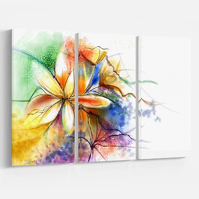 Design Art Multi Color Flower Fusion Canvas Print