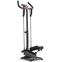 Stepper Intelligent Sunny Health & Fitness - Machine d'Exercice Escalier pour la Maison avec Guidon et Bandes de Résistance, Fitness Connecté Compact et Peu Encombrant avec l'Application SunnyFit - SF