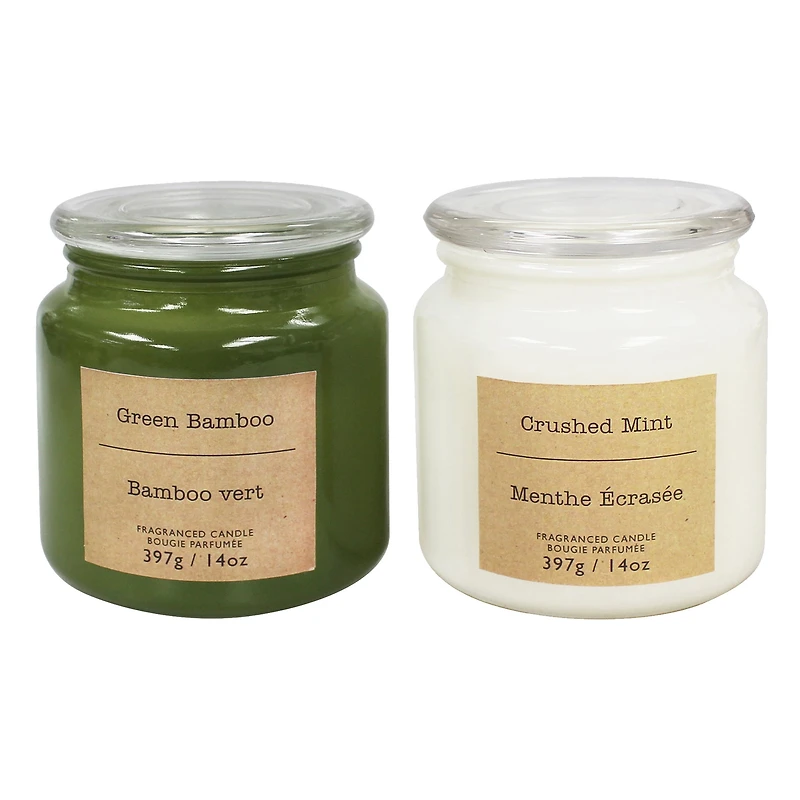 Hometrends 14oz bougie parfumée en pot en menthe écrasée