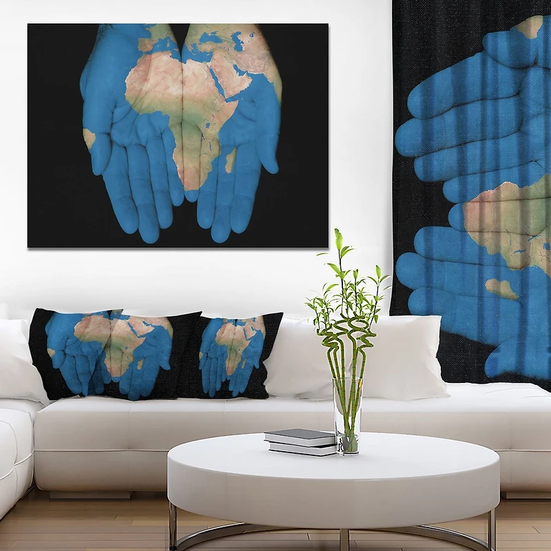 Design Art African Map in Our Hands Canvas Print