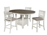 Baltimore 5-Piece Counter Set, White/Espresso