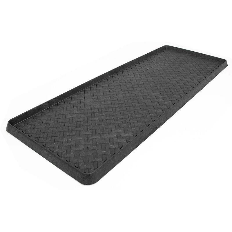 Plateau économiseur d'espace pour bottes, 14 po x 38 po, noir Plateau en matériaux recyclés