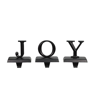 HOLIDAY TIME PL 5 in S/3 JOY Stocking Holder Home Decor, S/3 JOY Stocking Holder