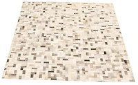 ECARPETGALLERY 4'9" x 6'8" Contemporary Cowhide Patchwork Handmade Area Rug for Living Room, Dining Room and Bedroom in Grn