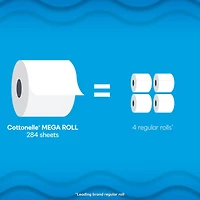Cottonelle Ultra Clean Toilet Paper, 12 Mega Rolls, 284 Sheets per Roll
