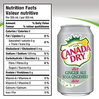 Canada Dry® Diet Ginger Ale 355 mL Cans, 12 Pack, 12 x 355 mL