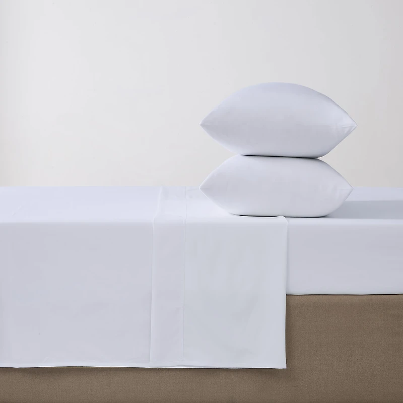 Drap plat en percale brossée 300 fils de Hometrends Taille : 1 place