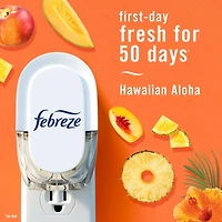 Assainisseur d’air à brancher Febreze, recharge d’huile parfumée qui combat les odeurs, parfum Aloha hawaïen, 3recharges 77.7ML