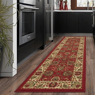 Tapis à motif persan à sous-couche en caoutchouc de la collection Ottohome