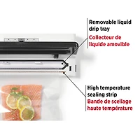 Starfrit Electric Vacuum Sealer, 5 Preset Functions, Accessories Included, Easy To Use, White