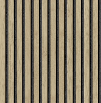 Roommates Studio Cream Oak Slat Peel and Stick Wallpaper 30.75 Sq. ft
