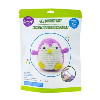 UNIQUE CREATIV CRAFT Crochet Kit – Penguin, 1 pc, Age 8+, Intermediate, 8.5×11×7 cm ENSEMBE DE CROCHET