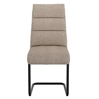 Modern Fabric & Metal Dining Chair, Set of 2 - Beige & Black