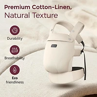 Porte-bébé Momcozy en coton naturel, conçu pour durer, design ergonomique, 7-44lbs pour nourrissons et enfants en bas âge, léger et confortable, mains libres pour les mamans et les papas, ambre clair