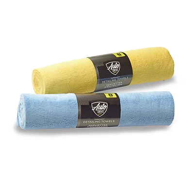 Auto Drive Coral Fleece Multi-Purpose Microfibre Towel, Cleaning, Detailing, 8 Pack, Blue & Yellow, Auto Drive Super Soft Detailing Towel 8 pack