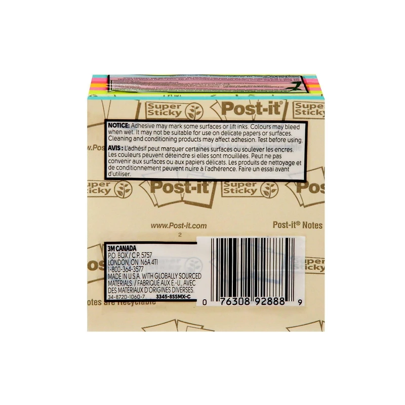 Post-it® Super Sticky Notes 3345-8SSMX2-EF, 8 Pads/Pack