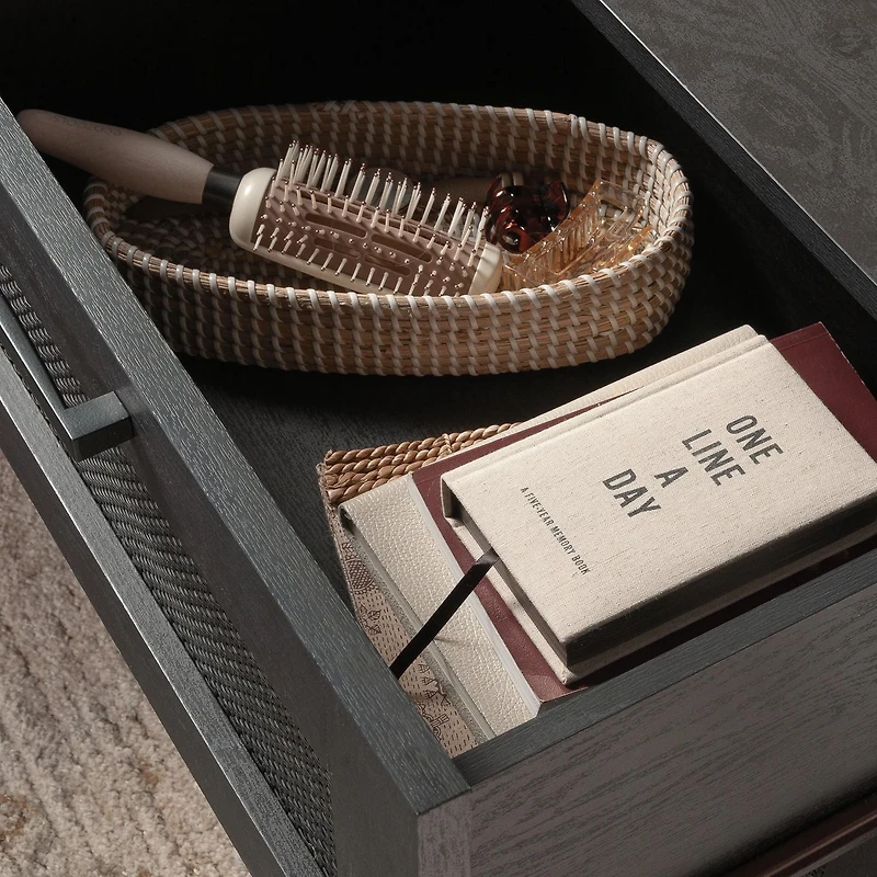 Sauder Tiffin Line Night Stand, Raven Oak, 433511