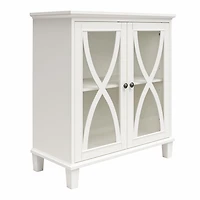 Ameriwood Home Celeste Accent Cabinet with Glass Doors, White
