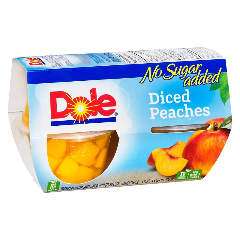 Dole Diced Peaches in Water, 4 Cups, 428 mL