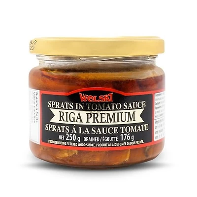 Wolski Riga Sprats in Tomato Sauce Glass Jar