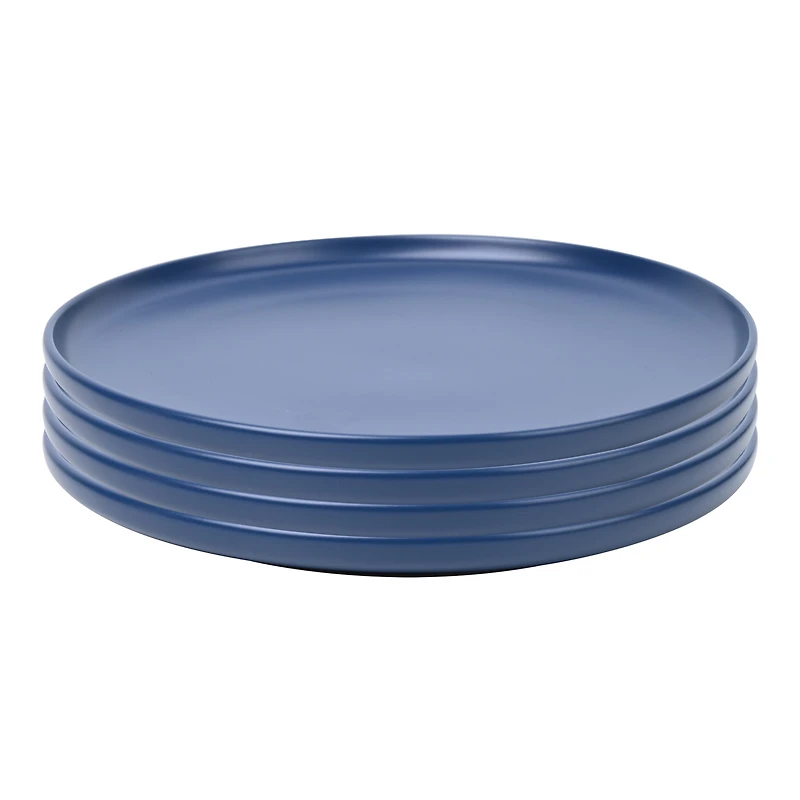 Mainstays Alessandra Mat Bleu Set de vaisselle en pierre de 12 pièces