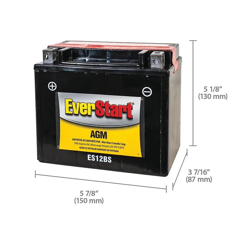 EverStart POWER SPORT ES12BS – 12 Volts, Batterie de sport motorisé, 170 ADF EverStart – Batterie de sport motorisé