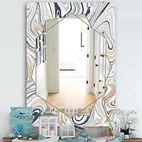 Designart 'Marbled Diamond 14' Miroir Moderne - Grand Miroir Mural Contemporain - 24x36