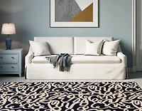 Tapis Capri Sasha bleu & os de 4 pi 3 po x 7 pi 3 po