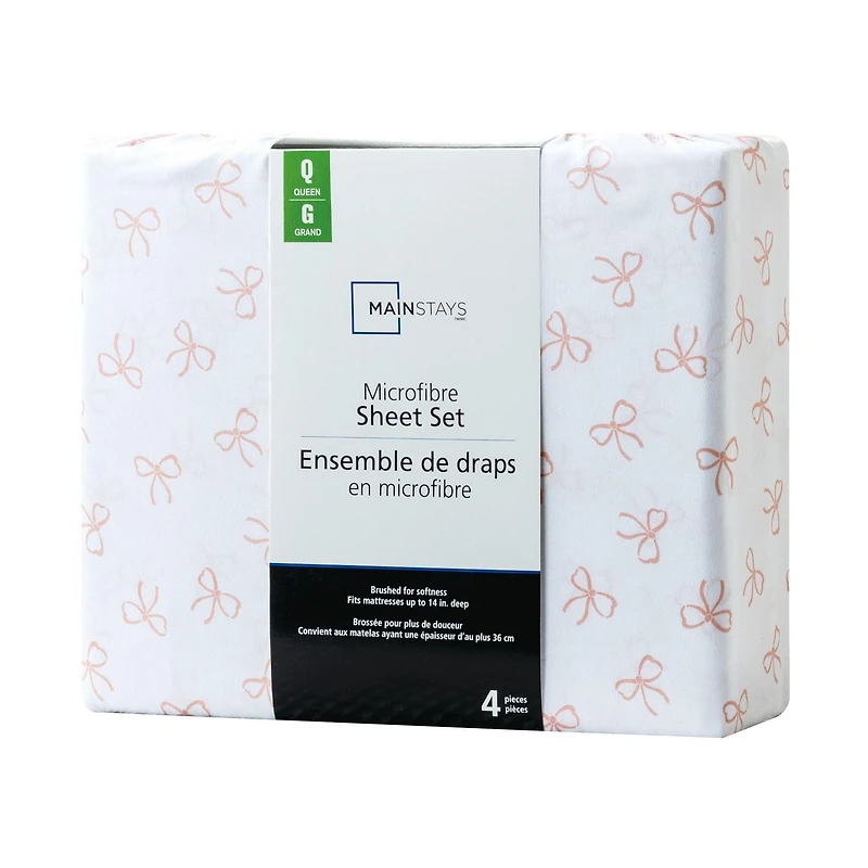 Mainstays Soft, Easy Care, Microfiber Sheet Set Bowarama, Full – Back to School!, Sizes: Twin, Double, Queen