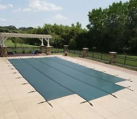 Couvre piscine rectangulaire pour piscine creusée, 4,8 m X 9,7 m, avec centre PVC tissé 1,2 m X 2,4 m