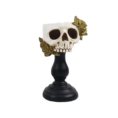 Skull with Gold Rose