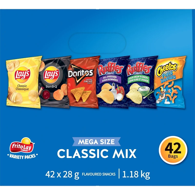 Frito-Lay Variety Packs Classic Mix Flavoured Snacks, 1176g